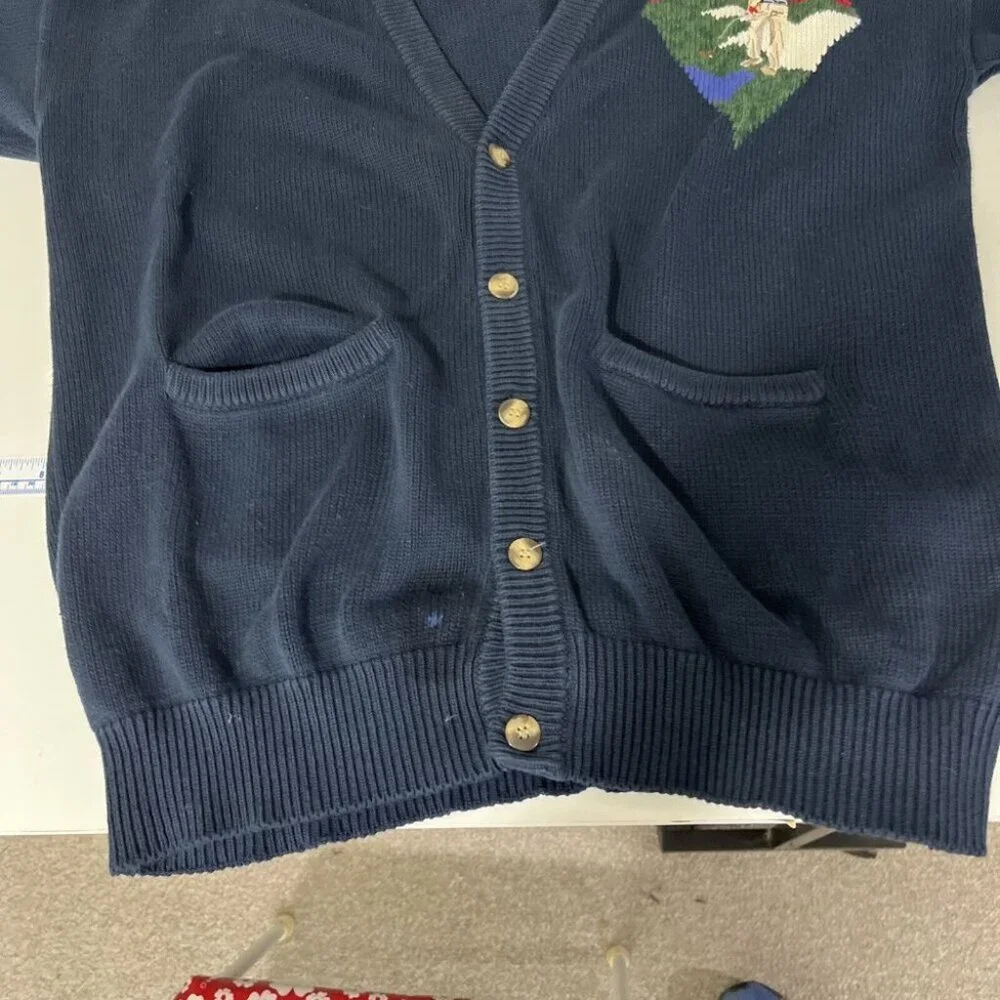Modango Vintage 90s Cotton Golf Cardigan Sweater Mens Size XL - Picture 7 of 10